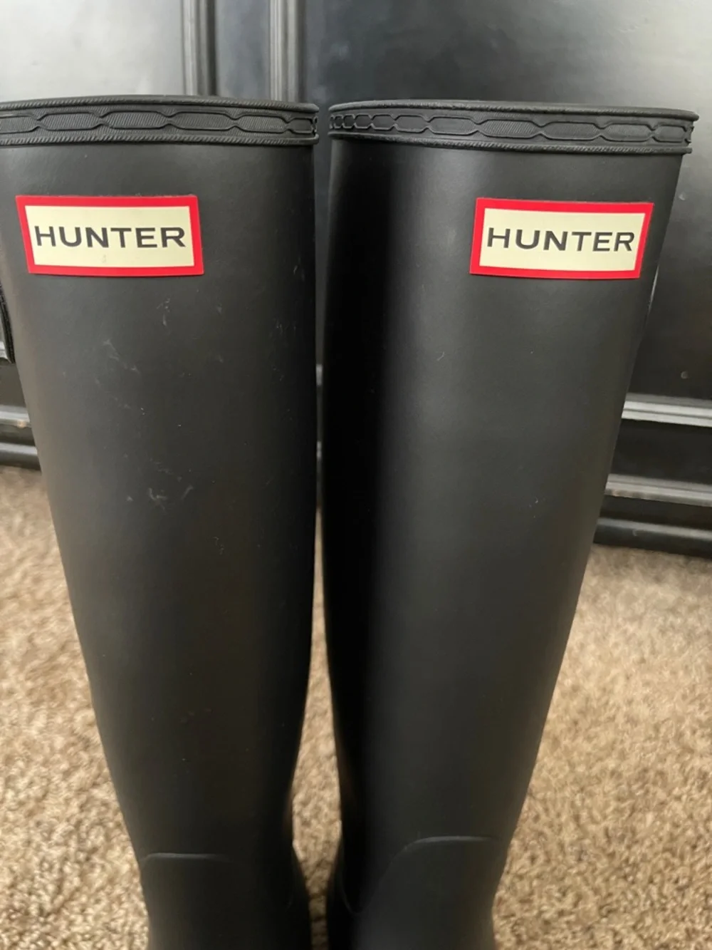 Hunter Original Black Matte Tall Boots 8 - Picture 9 of 12